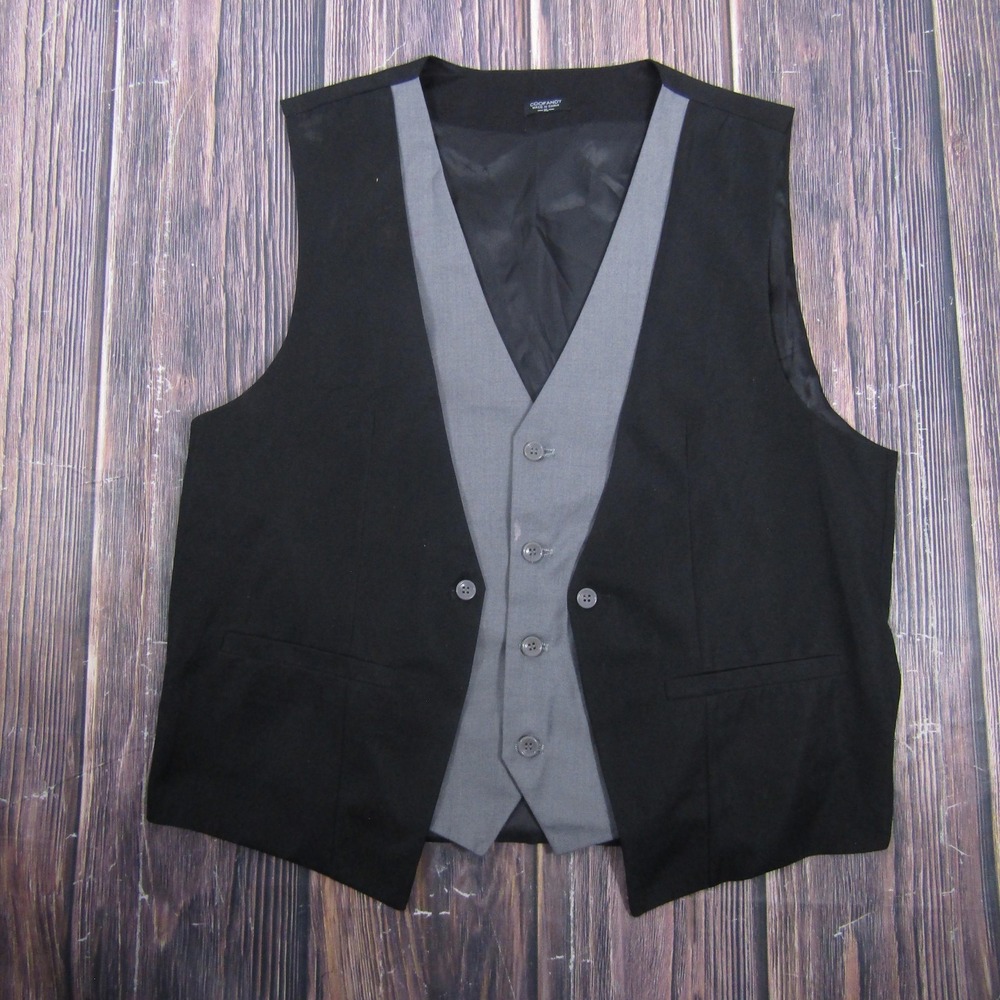 Coofandy Vest Mens XL Black Quilted Lined‎ Pockets Belted Button Closure